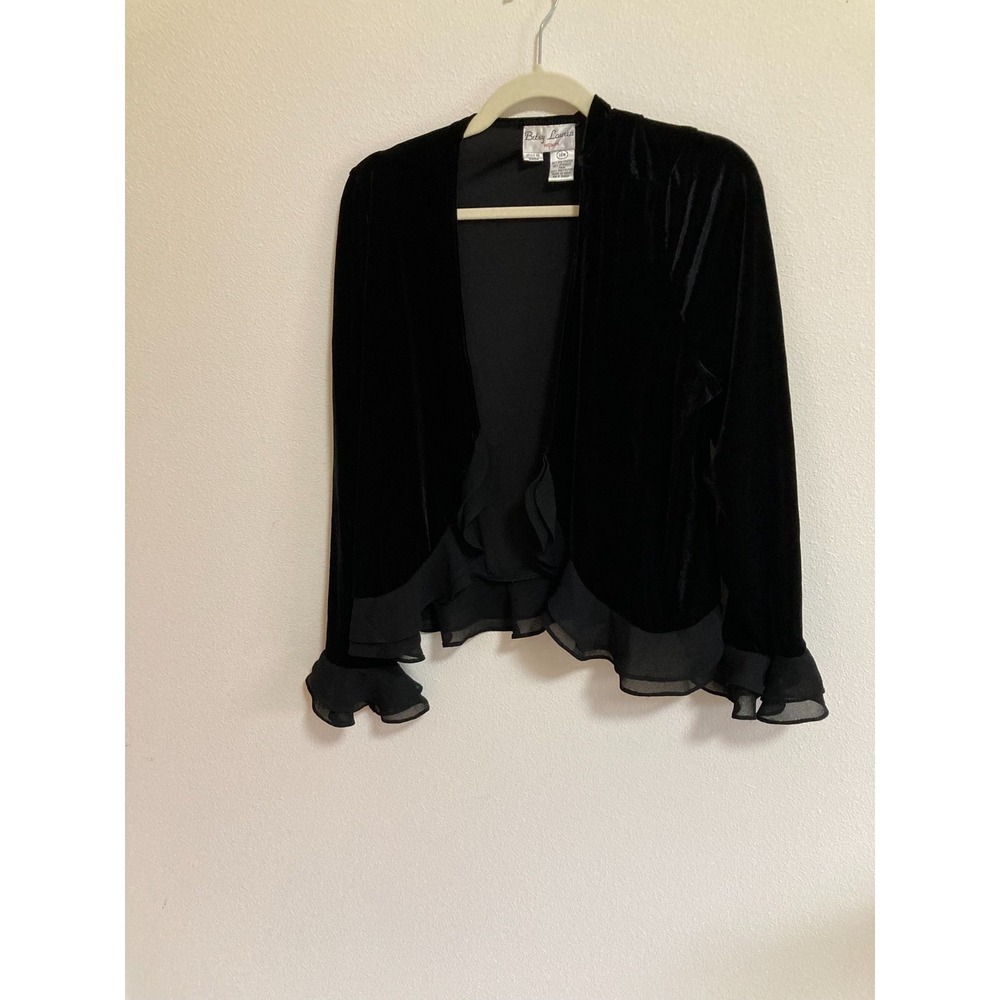 Betsy Lauren Woman Vintage Cardigan Open Front Velvet Ruffled Women Size 16W